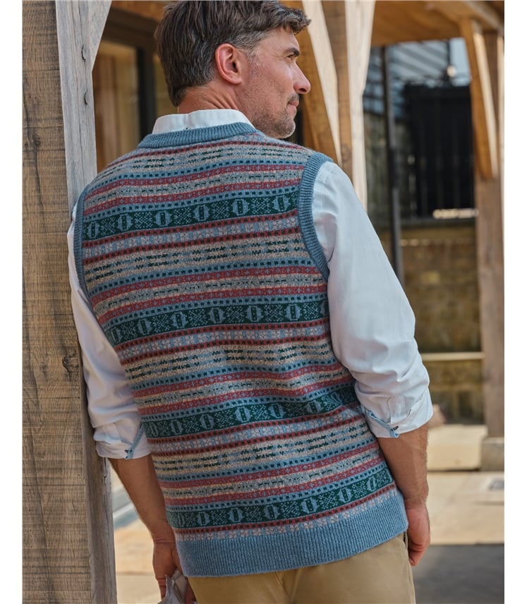 Gilet motif Jacquard - Homme - Pure Laine d'agneau