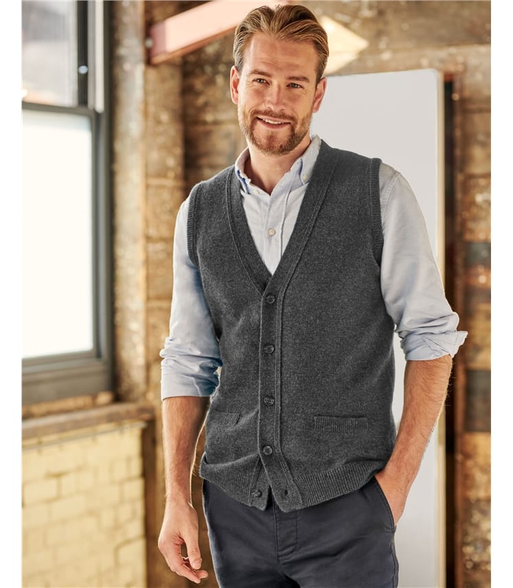 Jacquard Wool & Cotton Knit Vest Luisaviaroma Men Clothing Tops Tank Tops 