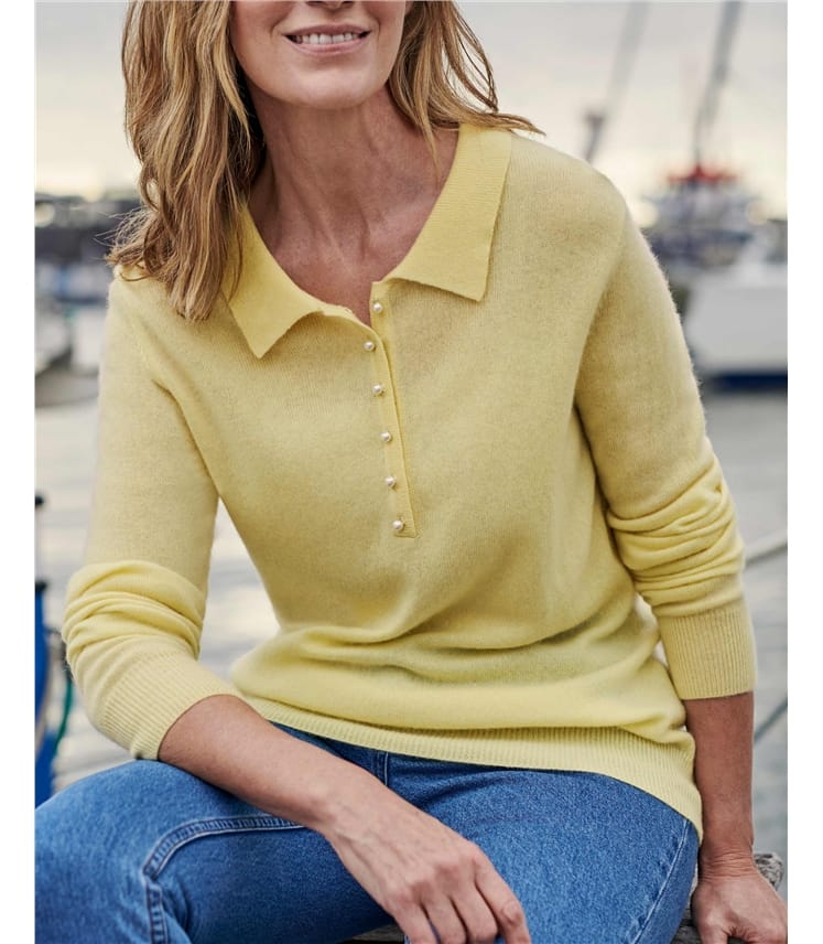 Polo en maille - Femme - Cachemire & Mérinos