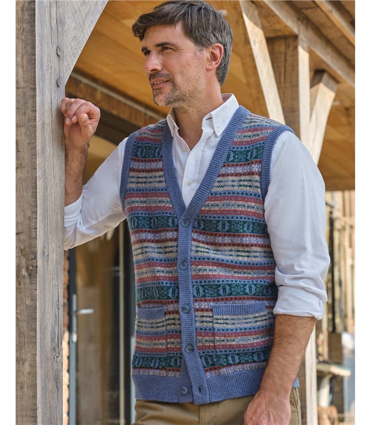 Gestrickte Fairisle-Weste