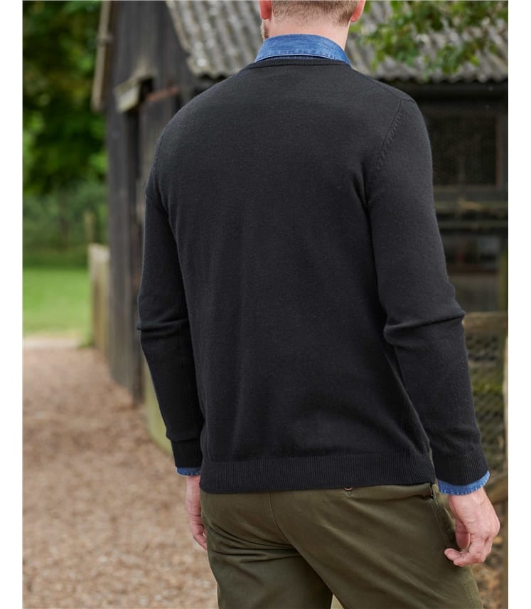Pullover mit V-Ausschnitt aus Merinowolle und Kaschmir für Herren