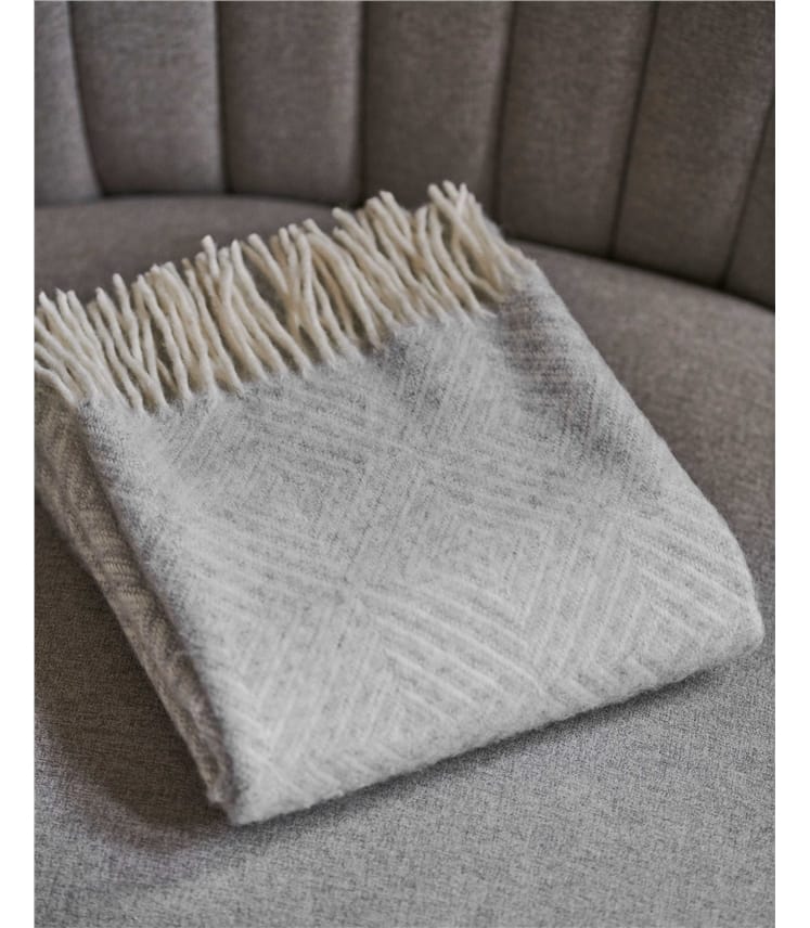 Grey Merino Wool Baby Blanket WoolOvers UK