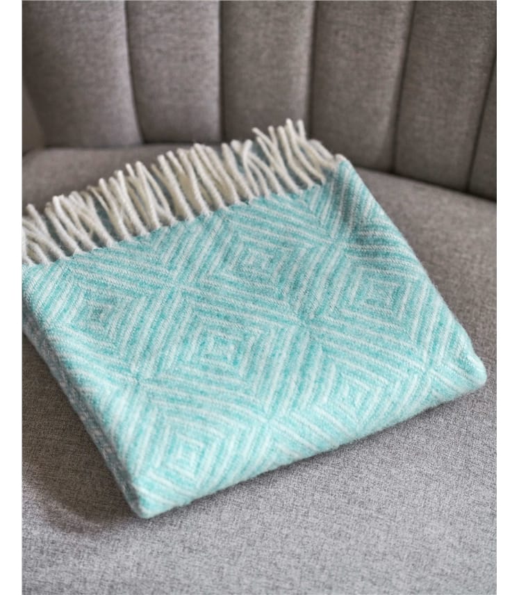 Blue | Merino Wool Baby Blanket | WoolOvers UK