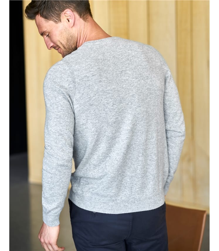 Crewneck Sweater Cashmere Light Heather Grey - Theory Men