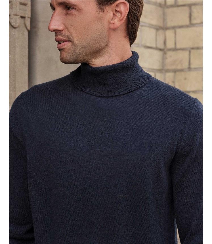 Mens Cashmere Roll Neck Sweater