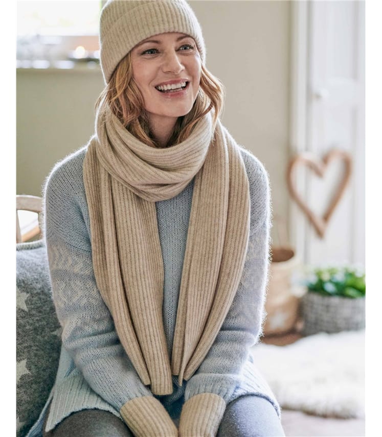 Ribbed Cashmere Scarf