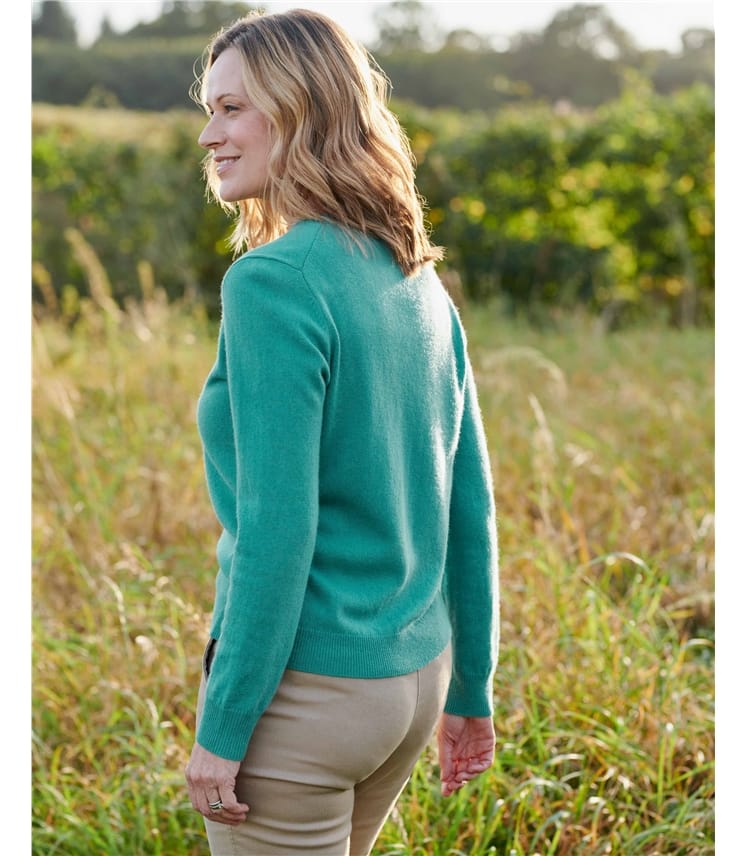 Cardigan classique à col rond - Femme - Cachemire & Mérinos