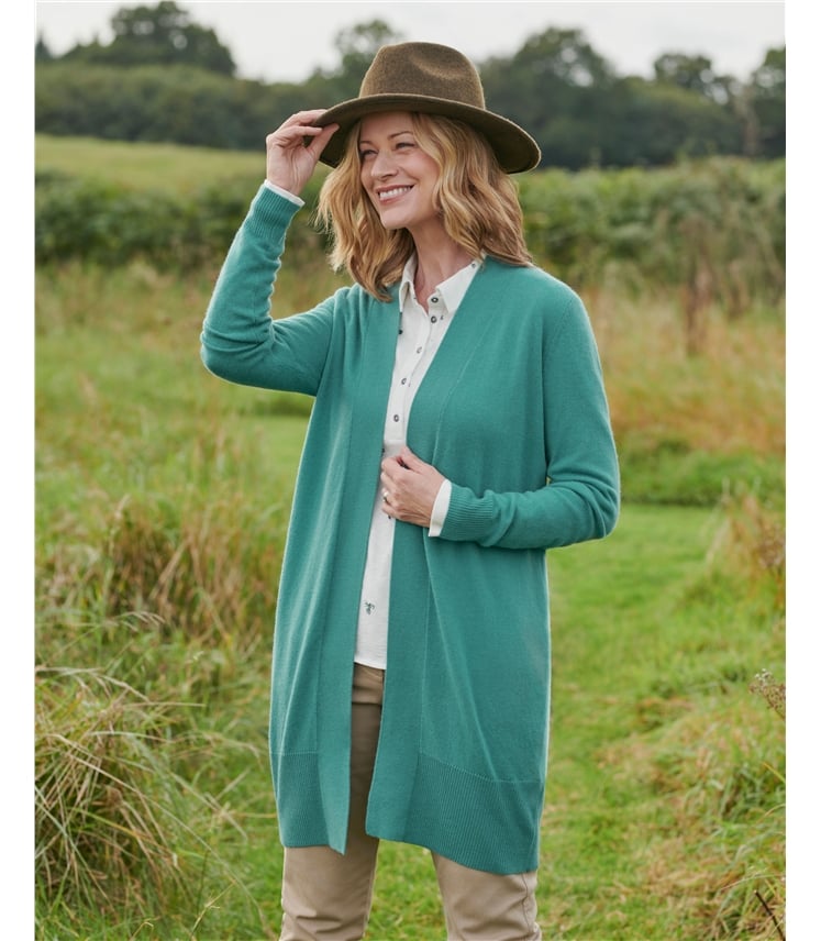 Gilet long ouvert - Femme - Cachemire & mérinos