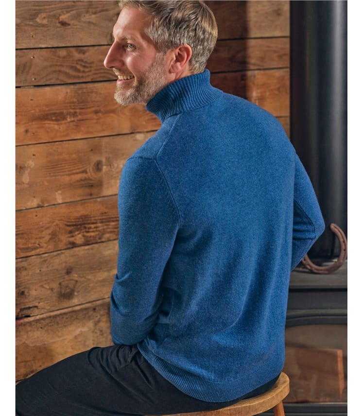 Cashmere and Merino Polo Neck Jumper