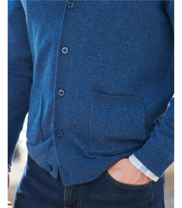 Cardigan à col V - Homme - Cachemire & Mérinos