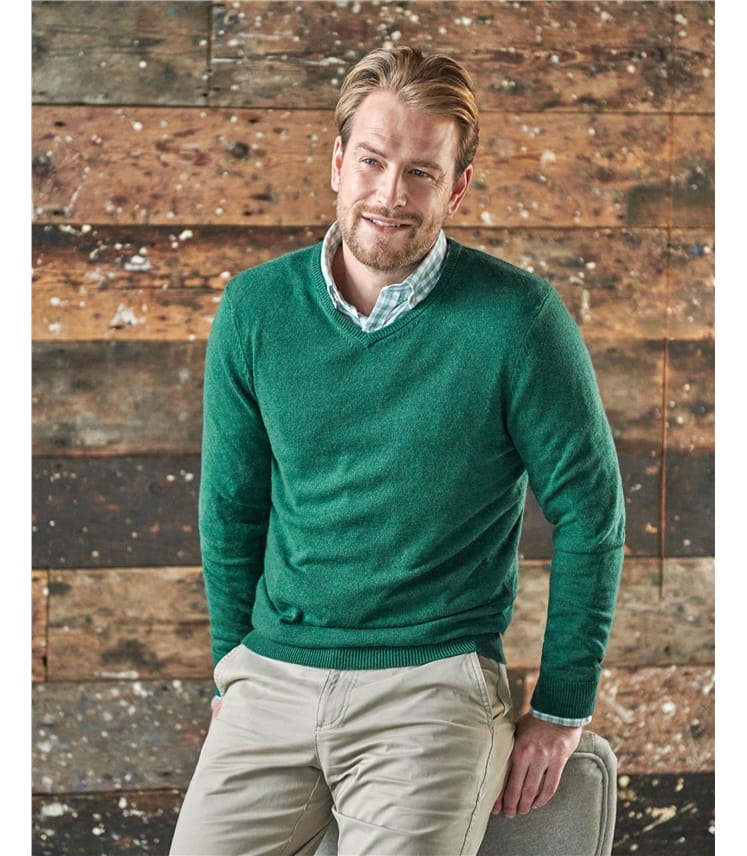 Superdry Wool Merino V-neck Jumper in Green for Men Mens Clothing Sweaters and knitwear V-neck jumpers 