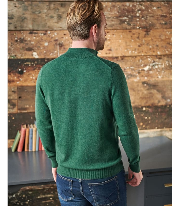 Wool Overs Mens New Merino Crew Neck Sweater Green Slate M