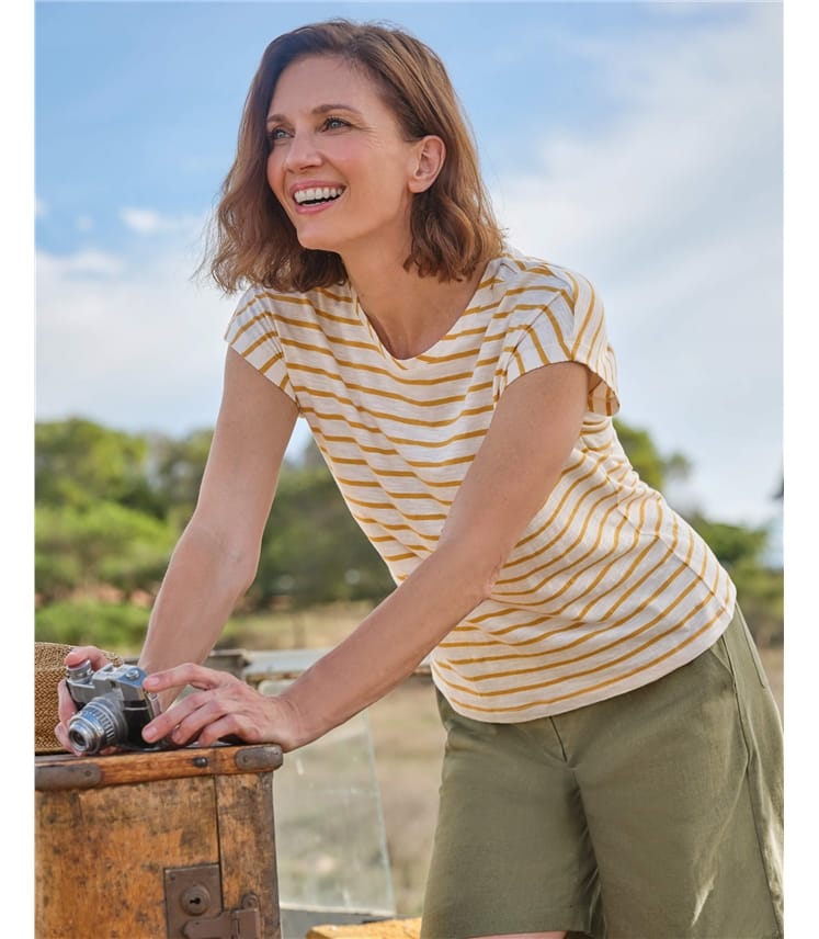 Short Sleeve Boat Neck Top