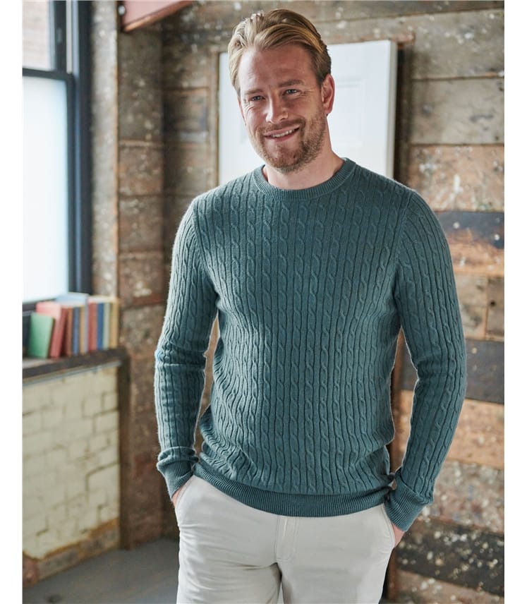 Cashmere and Merino Cable Jumper