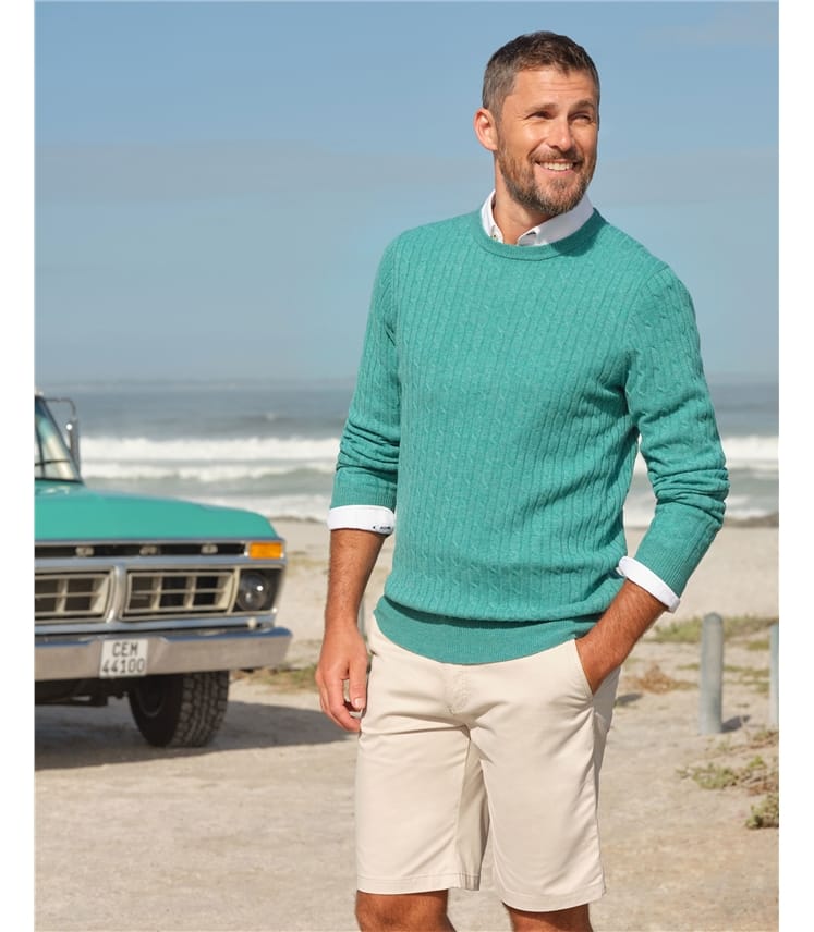 Cashmere and Merino Cable Sweater
