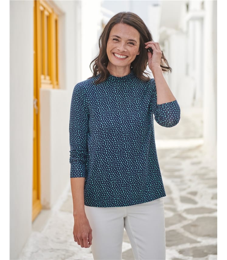 Eco Viscose Relaxed Turtle Neck Top