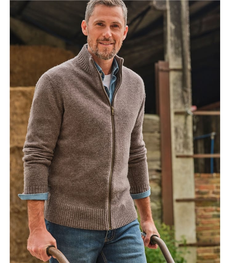 Cardigan Lincoln à fermeture éclair - Homme - Laine d’agneau certifiée 100% RWS