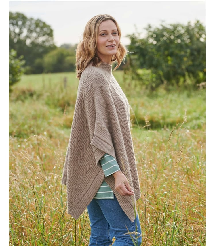 Cable Button Poncho