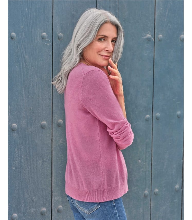 Cardigan classique à col rond - Femme - Cachemire & Mérinos