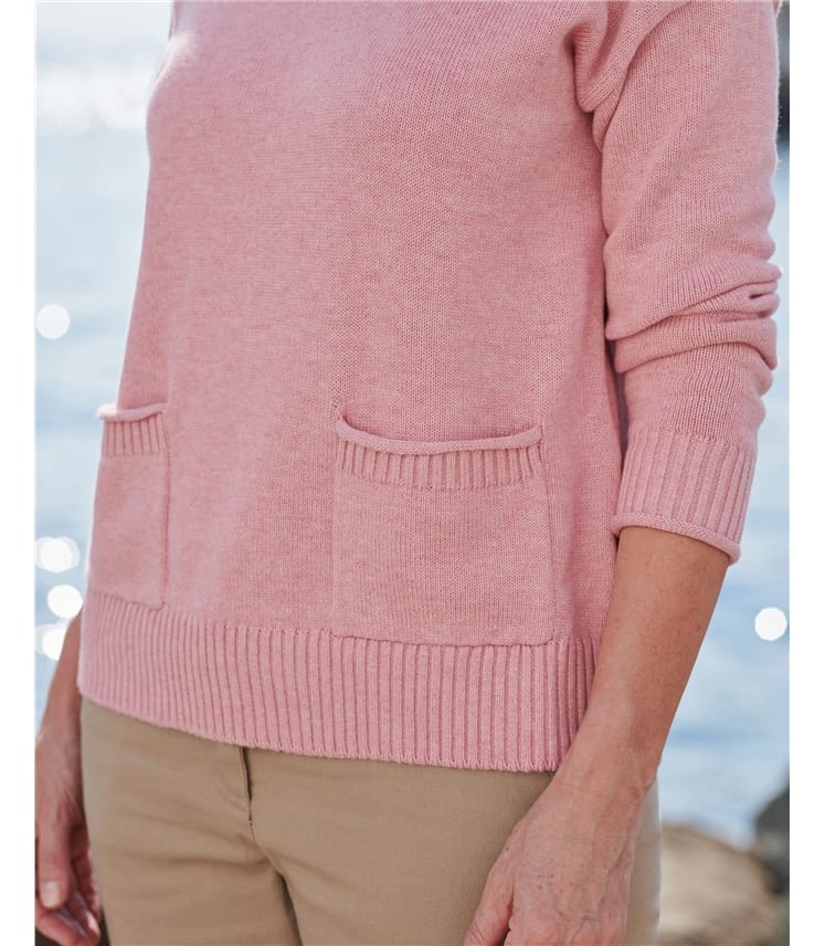 Cotton Rib Pocket Sweater