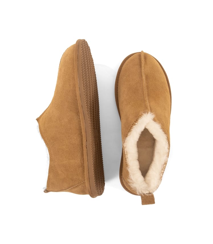 Chestnut | Mens Suede & Sheepskin Short Boot | WoolOvers US