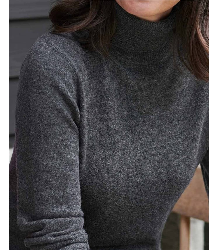 Rollkragenpullover aus Kaschmir und Merinowolle