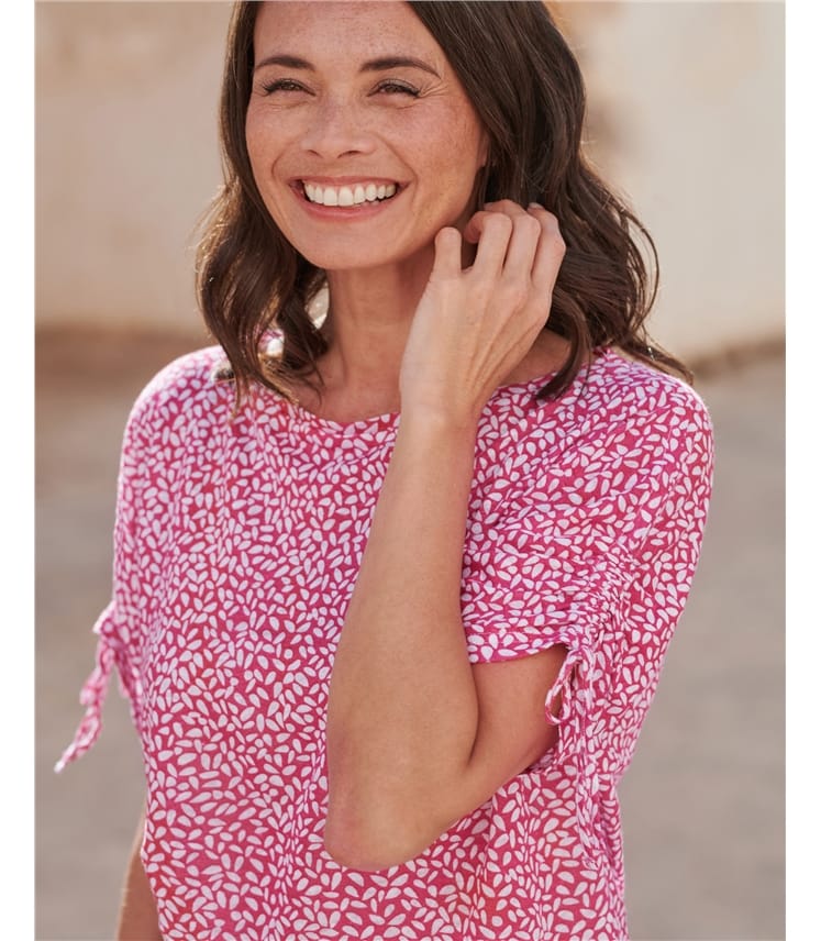Linen Gathered Detail Dolman Top