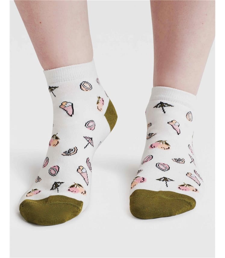 Dixie Ice Cream Chaussettes à la cheville en bambou pour femmes