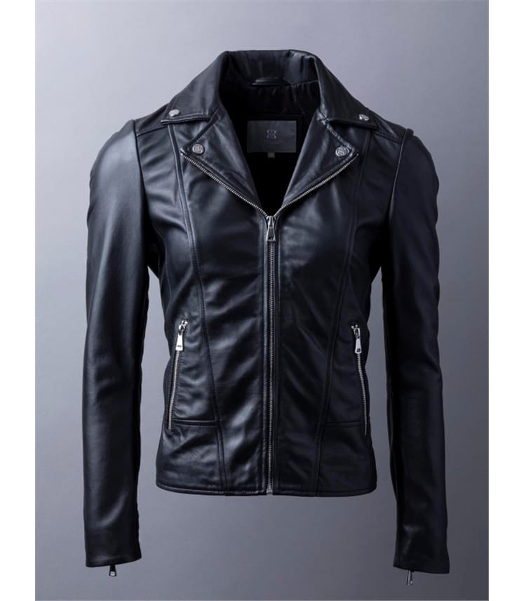 Newby Centre Zip Leather Biker Jacket