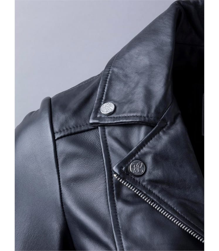 Newby Centre Zip Leather Biker Jacket