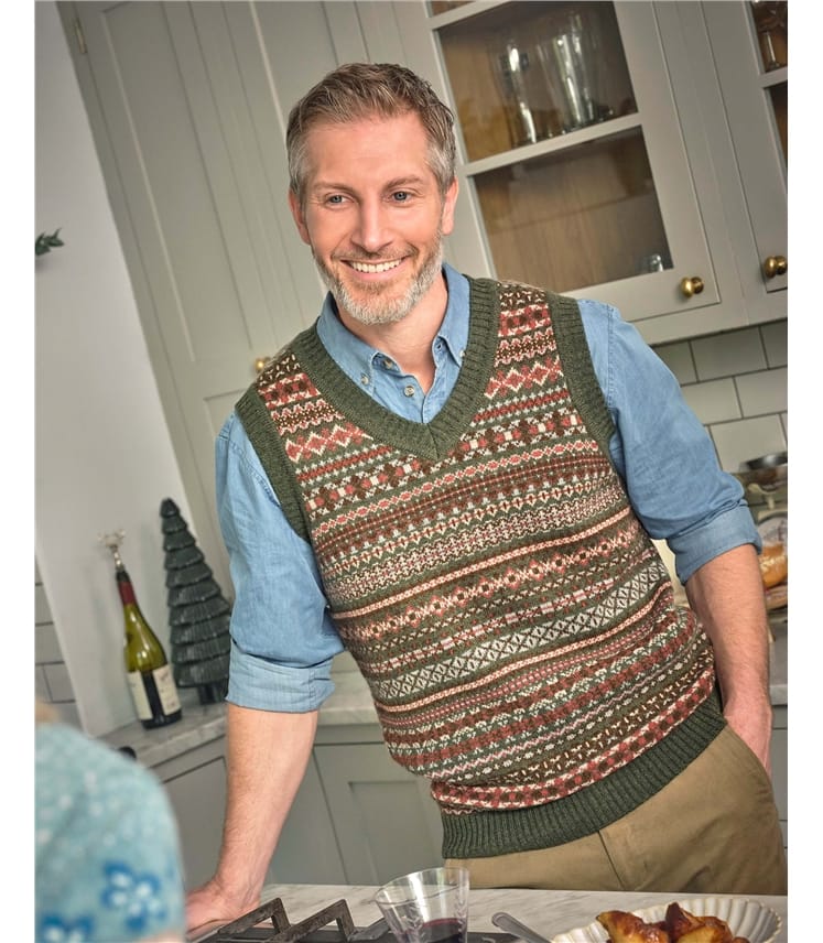 Fair-Isle-Pullunder aus Lammwolle