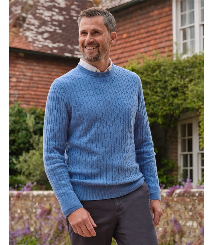 Cashmere and Merino Cable Jumper