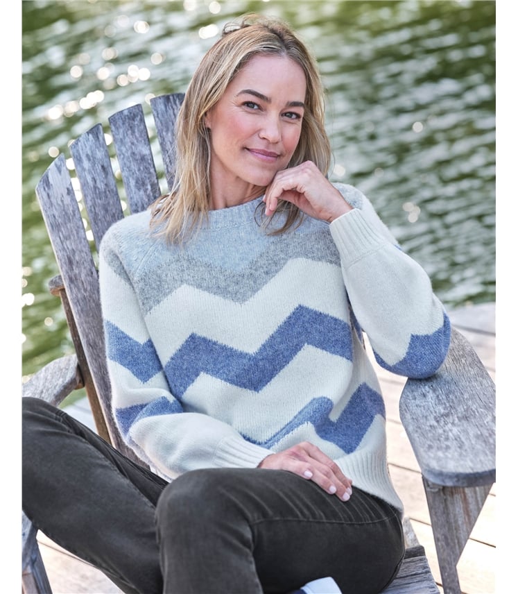 Pull moelleux à chevrons