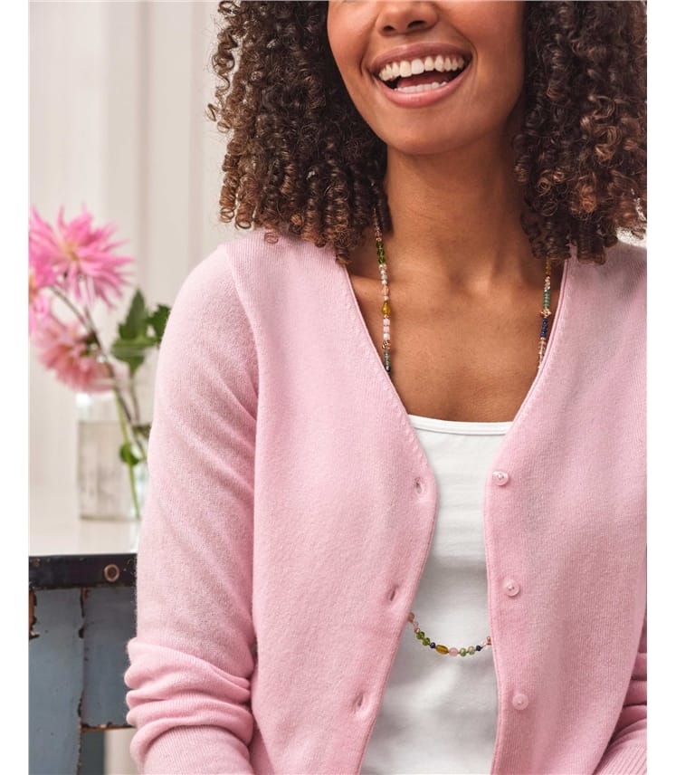 Cashmere Merino Classic V Neck Cardigan