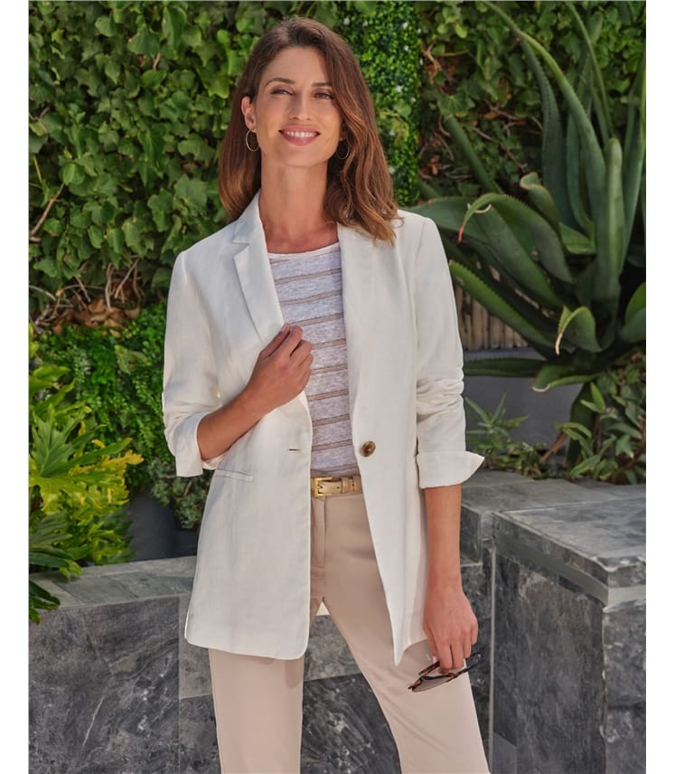 Longline Linen Blazer