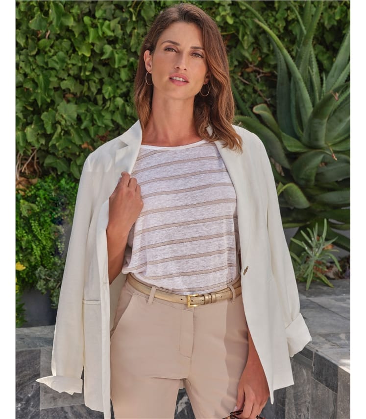 Longline Linen Blazer
