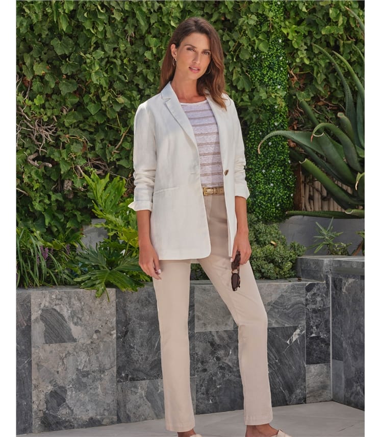 Longline Linen Blazer