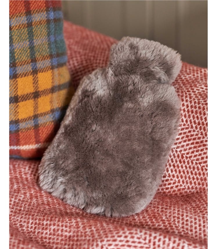 Mink, Mini Sheepskin Hot Water Bottle And Cover