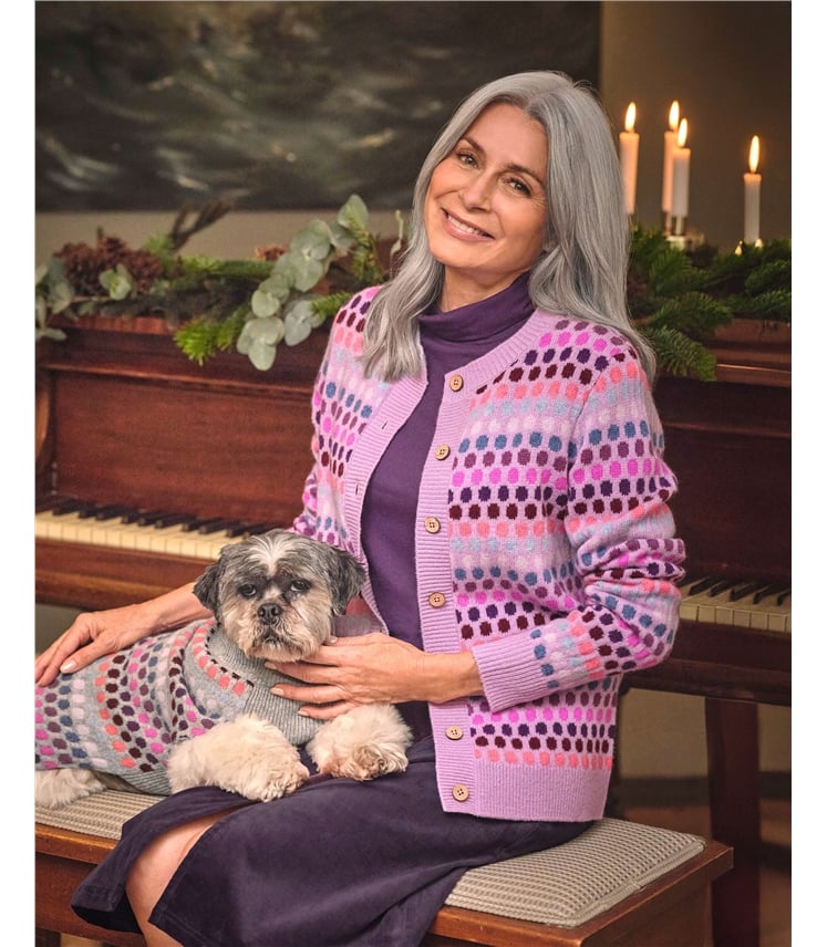 Multi Spot Stripe Cardigan