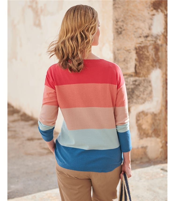 Color Block Linen Cotton Sweater