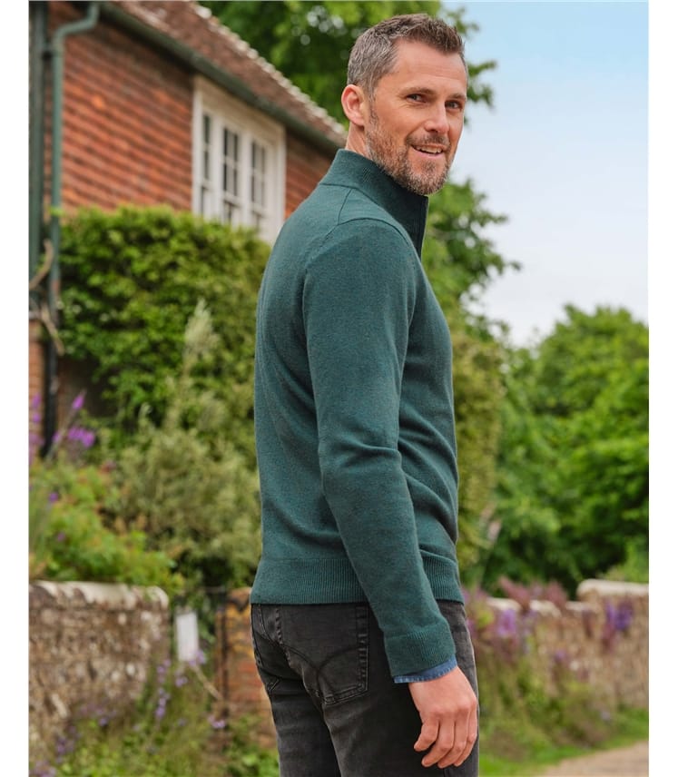 Cashmere and Merino Zip Neck Jumper