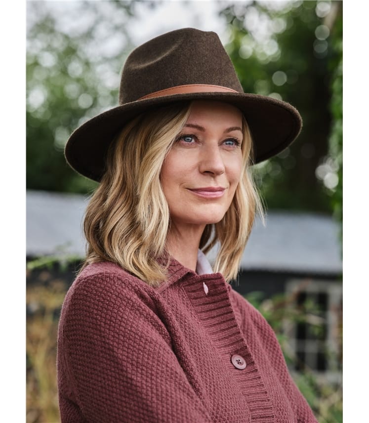 100% Wool Plain Fedora