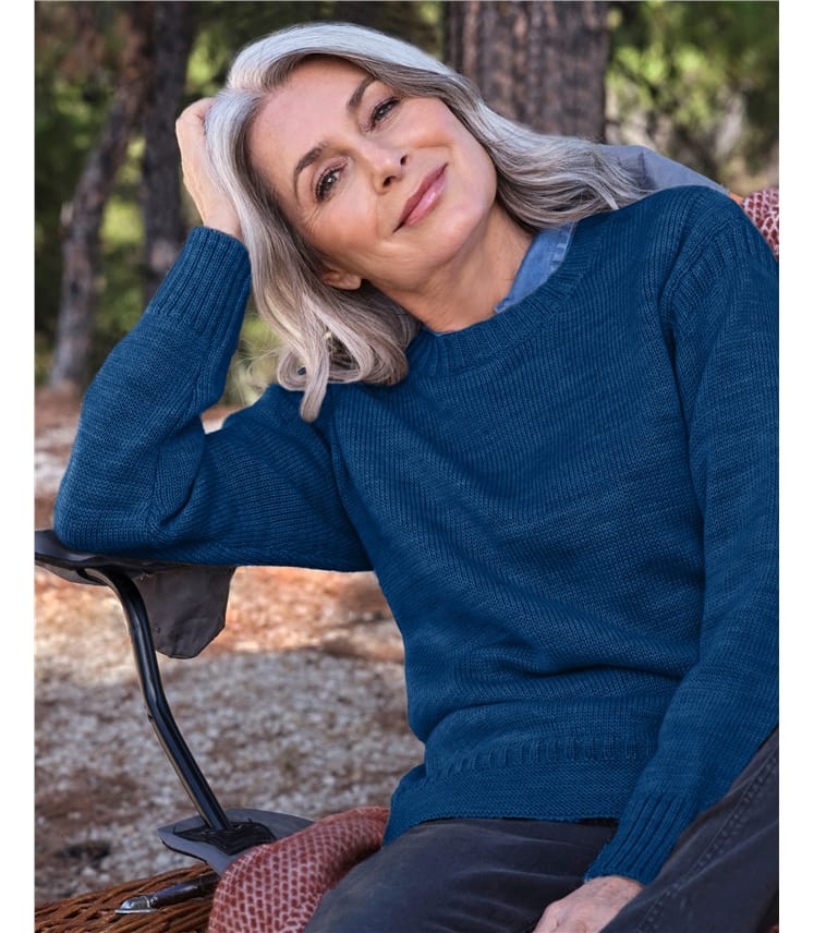 Guernsey-Pullover aus reiner Wolle für Damen