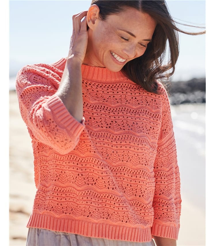 Crochet Pointelle Sweater