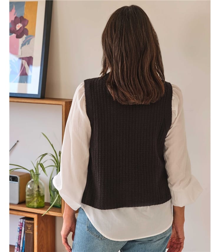 Ayla Organic Cotton Fluffy Knitted Vest