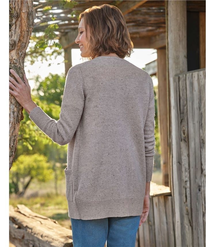 Lambswool Ladies Crew Neck Cardigan