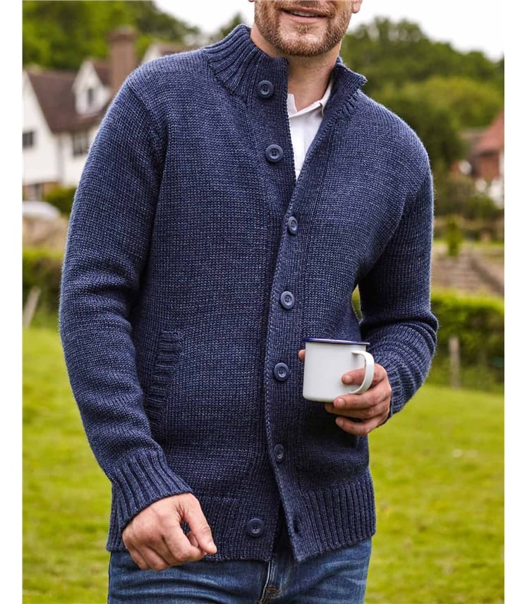 100% Pure Wool Button Everyday Cardigan