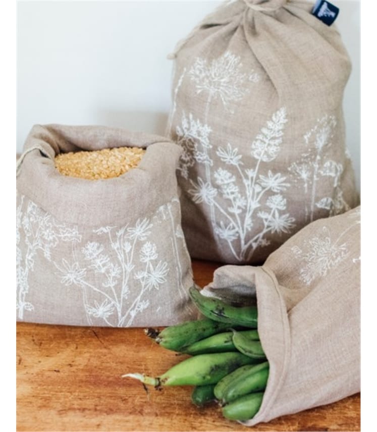 Natural Linen Produce Bags WoolOvers UK