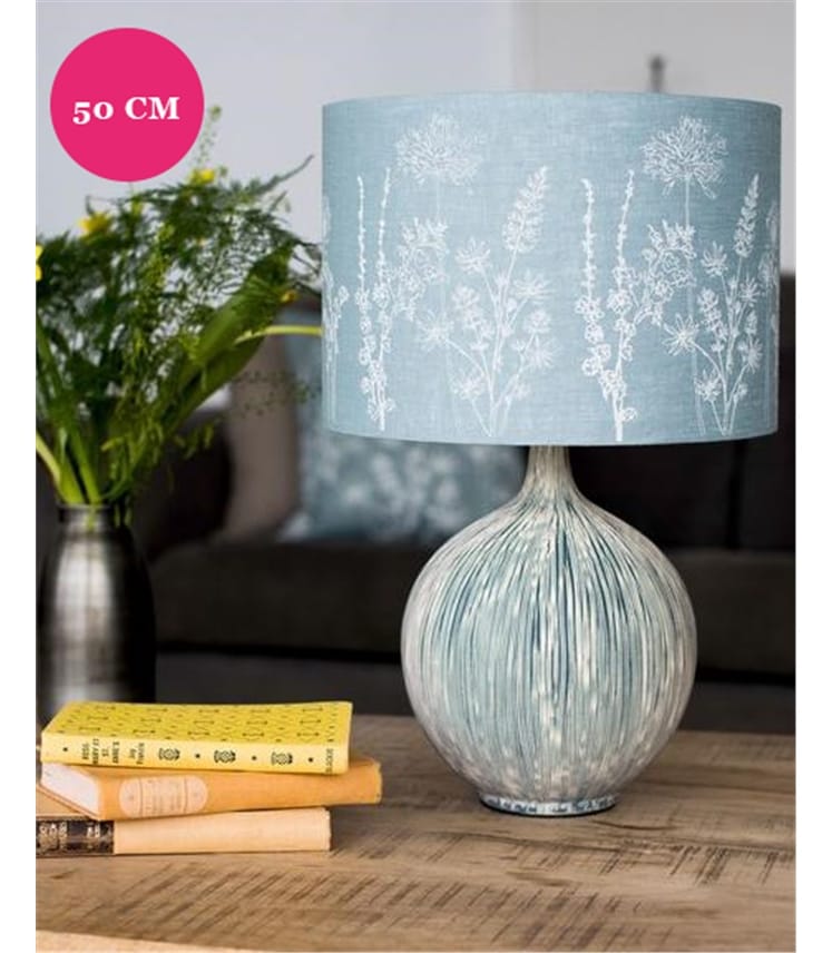 Fl Linen Table Lampshade 50cm, Duck Egg Table Lamp Shade