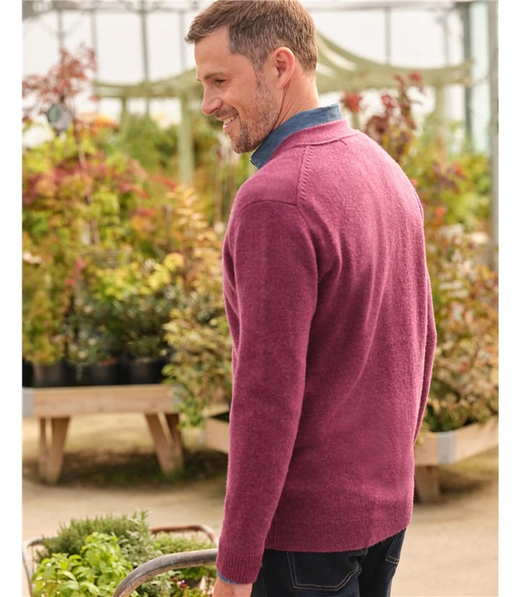 Mens Lambswool V Neck Cardigan